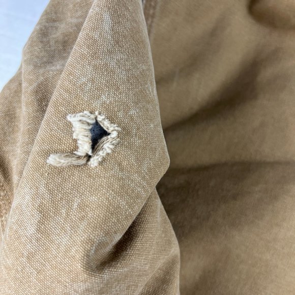 VTG Carhartt Full Zip Hooded Jacket Extra Extra Large Tan Thrashed Work Wear - Picture 3 of 16